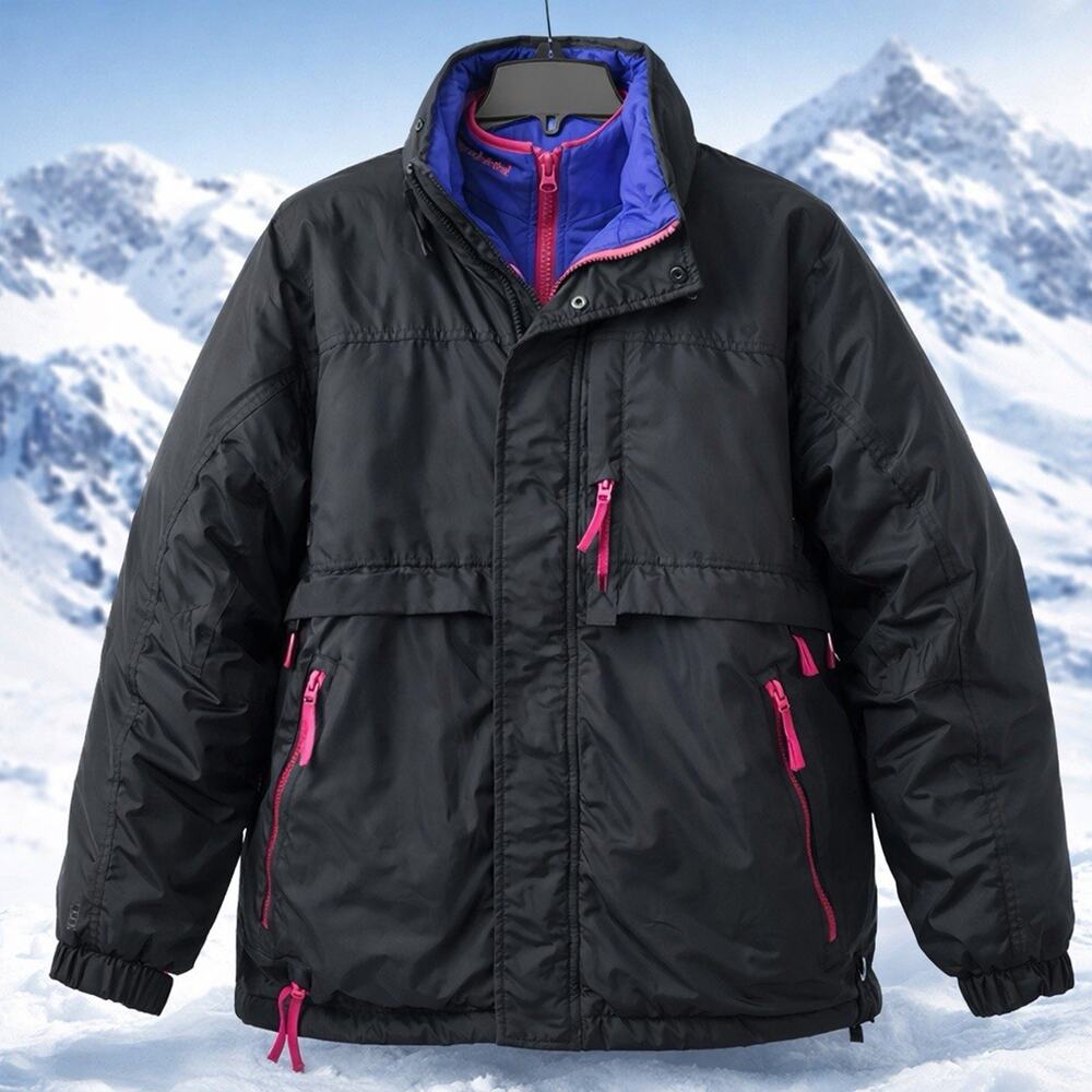 Columbia Gizzmo Ski Jacket Mens M Reversible 3 In 1 Radial Sleeve VTG 80s Parka